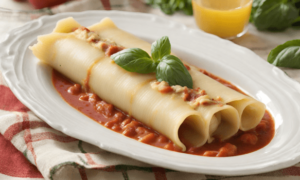 No Boil Manicotti with String Cheese and Chicken