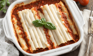 Manicotti With String Cheese and Chicken Broth