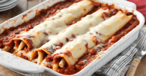 Manicotti String Cheese Bake